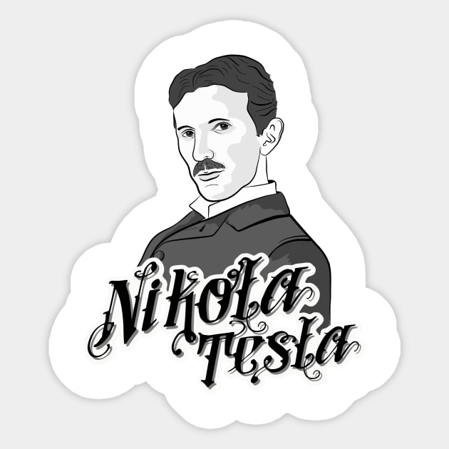 Nikola Tesla Portrait Sticker by Tamie